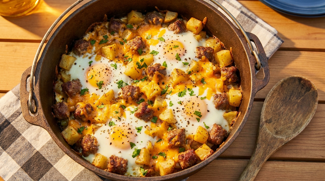 Dutch Oven Breakfast Casserole (Mountain Man Breakfast)