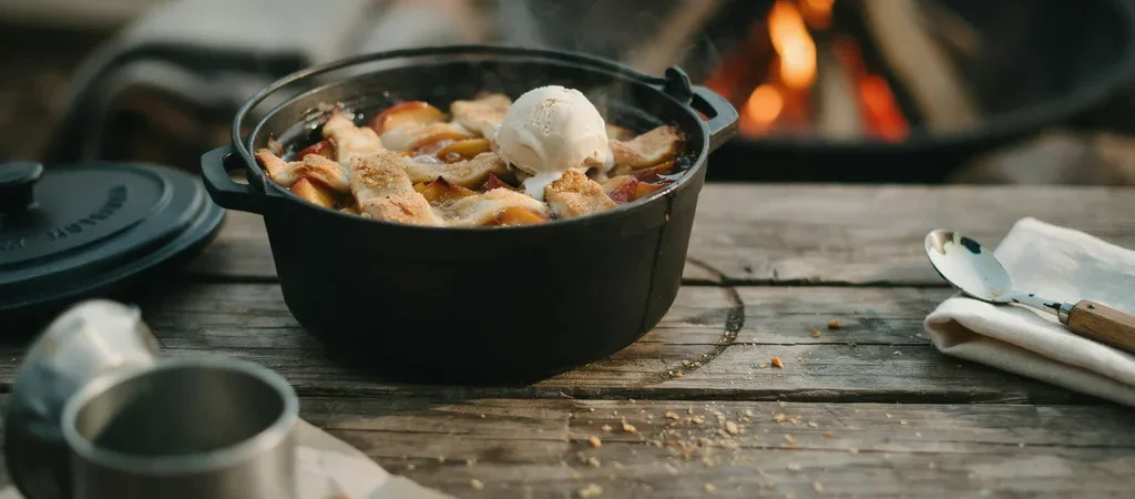 Dutch Oven Peach Cobbler