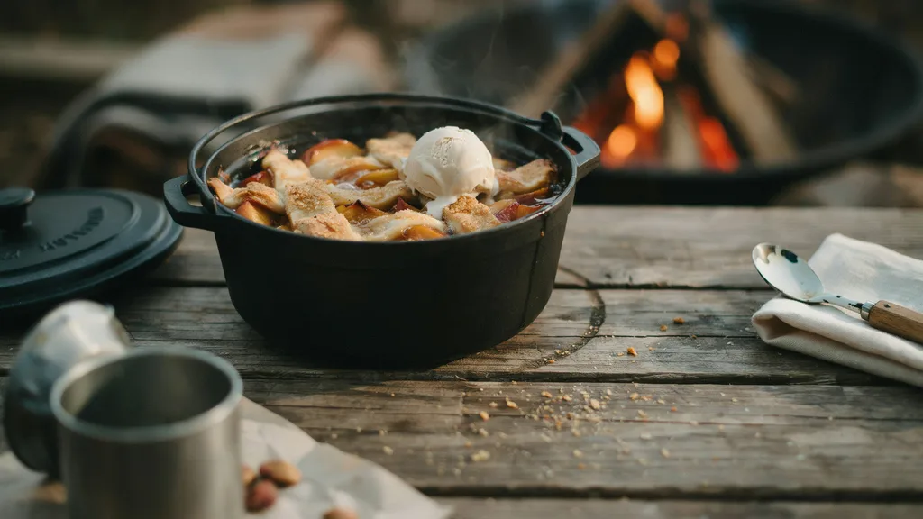 Dutch Oven Peach Cobbler